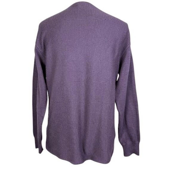 Ella Moss Kaylan Ribbed Knit Sweater Lilac Purple V-neck Size Small - Picture 3 of 11